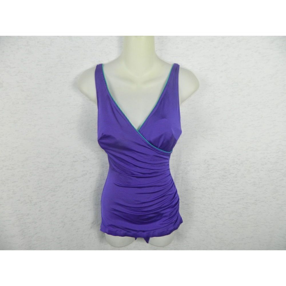 Cole of California Swimwear Purple Vintage One-Piece Pin-Up  1970's‎ Size 12